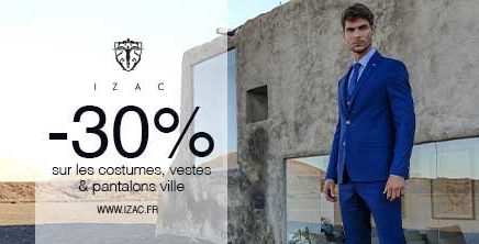 -30% sur les costumes chez IZAC