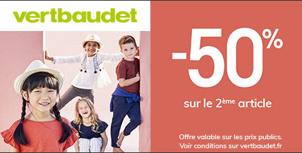 Collection Printemps Vertbaudet : -50% sur le 2ème article