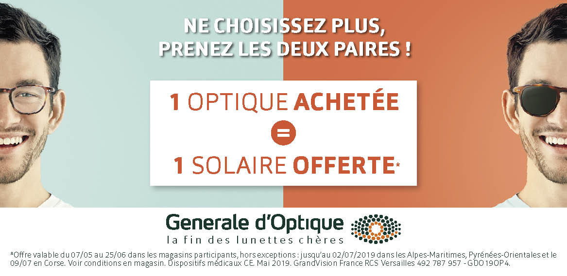 generation Miss Flatter 1 optique achetée = 1 solaire offerte chez Générale d'Optique - Place des  Halles - Centre Commercial Strasbourg