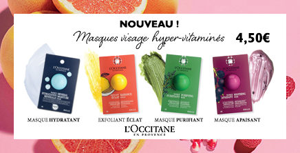 Masques visage hyper-vitaminés chez l’Occitane en Provence
