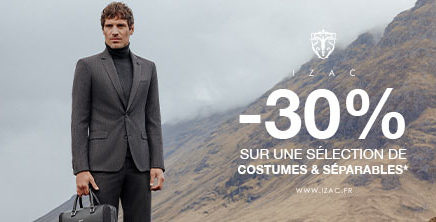 -30% sur une sélection de costumes, vestes et pantalons