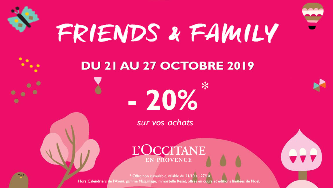 L’Occitane célèbre Friends & Family Place des Halles Centre