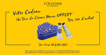 Dès 15€ d’achat, une boîte nuage composé d’un duo de Crèmes est offerte.